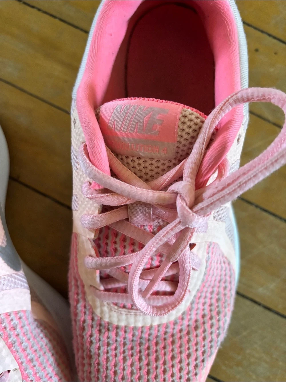 Nike Pink and Gray Mesh Running Sneakers